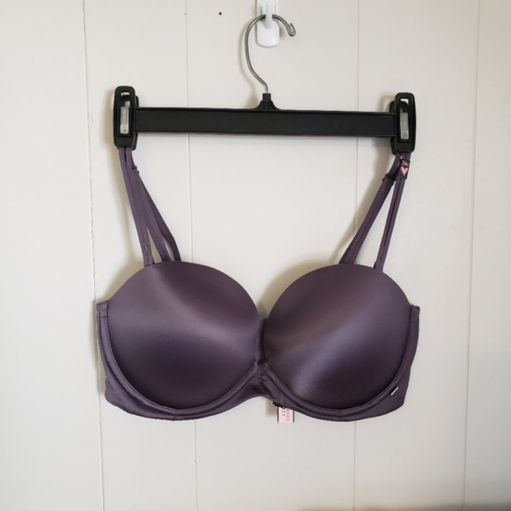 Victoria's Secret Push-Up Padded Underwire Strapless Bra NEW NWT 34C Purple - Picture 1 of 9